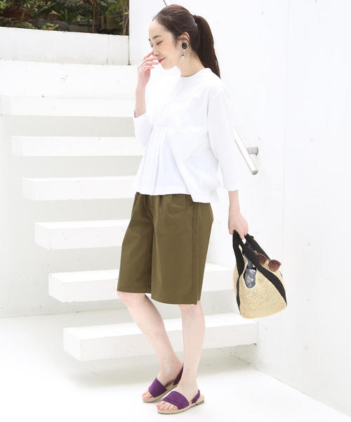 coen（コーエン）の「ライトチノショートパンツ( キュロット )（その他パンツ・レディース・カーキ/ベージュ・MEDIUM/LARGE/SMALL）」の5枚目の写真