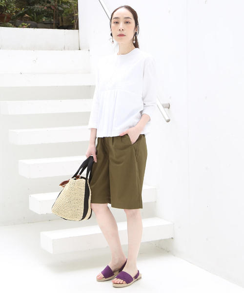 coen（コーエン）の「ライトチノショートパンツ( キュロット )（その他パンツ・レディース・カーキ/ベージュ・MEDIUM/LARGE/SMALL）」の6枚目の写真