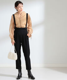 Ray BEAMS | 【sweet 5月号 掲載】【◇Ray BEAMS / ハイウエスト サスペンダー付きパンツ】(その他パンツ)