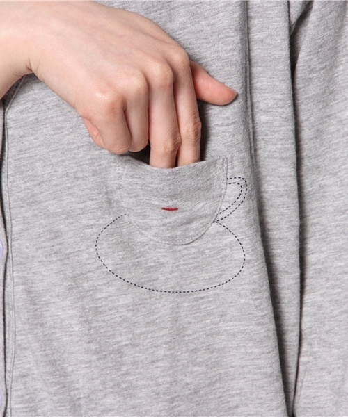 POU DOU DOU（プードゥドゥ）の「ティータイムポケット7分袖カーデ（カーディガン/ボレロ・レディース・アイボリー/トップグレー/グリーン/ネイビー・03）」の12枚目の写真