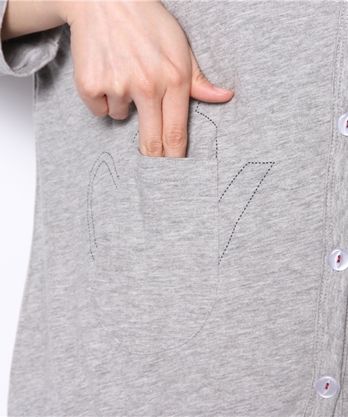 POU DOU DOU（プードゥドゥ）の「ティータイムポケット7分袖カーデ（カーディガン/ボレロ・レディース・アイボリー/トップグレー/グリーン/ネイビー・03）」の13枚目の写真