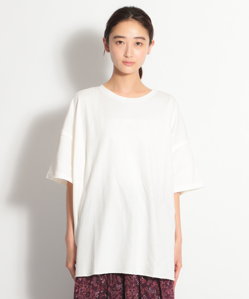 niko and...（ニコアンド）の「ピグメントオーバーＴシャツ（Tシャツ/カットソー・レディース・ホワイト/ライトブルー/ベージュ/キャメル/ピンク・FREE）」の6枚目の写真