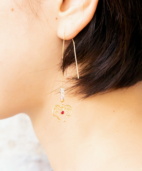 欧州航路（オウシュウコウロ）の「【欧州航路】ジュエルサンクチュアリ 12星座チェーンピアス（ピアス（両耳用）・レディース・その他1/その他2/その他3/その他4/その他5/その他6/その他7/その他8/その他9/その他10/その他11/その他12・FREE）」の2枚目の写真