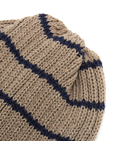 B:MING by BEAMS（ビーミングバイビームス）の「ビーミング by ビームス / 麻混細ボーダー ワッチキャップ（ニットキャップ/ビーニー・レディース・ナチュラル/ベージュ・ONE SIZE）」の6枚目の写真