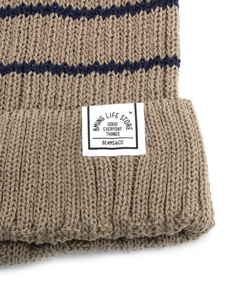 B:MING by BEAMS（ビーミングバイビームス）の「ビーミング by ビームス / 麻混細ボーダー ワッチキャップ（ニットキャップ/ビーニー・レディース・ナチュラル/ベージュ・ONE SIZE）」の7枚目の写真