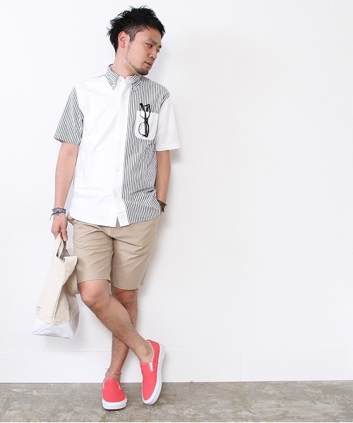 coen(コーエン)の「ライトオックスショーツ(チノパンツ・メンズ・ベージュ/ピンク/ライム/ネイビー・LARGE/X-LARGE/MEDIUM/SMALL)」の12枚目の写真