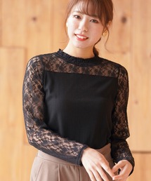 rps | 総レース切替プチハイネックカットソー(Tシャツ/カットソー)