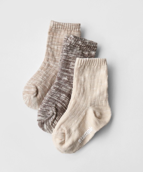 stample(スタンプル)の「3P マーブル クルーソックス(ソックス/靴下・キッズ・A/B/C・LL/SS/S/M/L)」の2枚目の写真