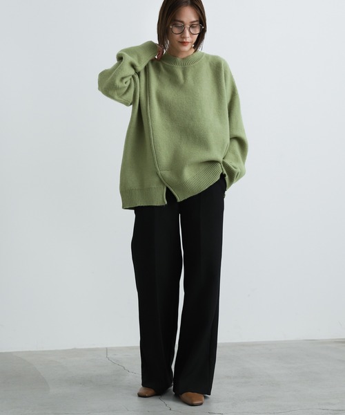 select MOCA(セレクトモカ)の「2022 AW フロントデザインニット(ニット/セーター・レディース・ライトカーキ/アイボリー/モカ/レッド/ブルー・FREE)」の8枚目の写真