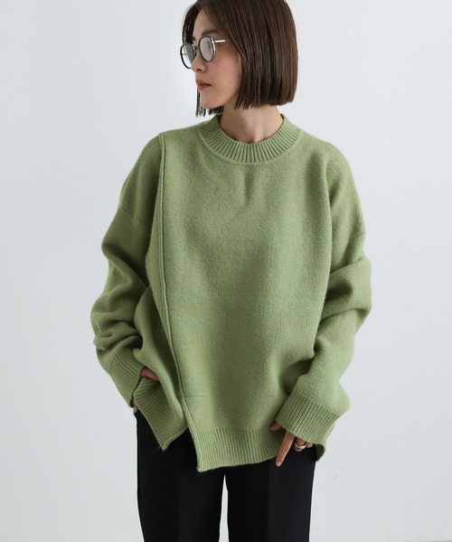 select MOCA(セレクトモカ)の「2022 AW フロントデザインニット(ニット/セーター・レディース・ライトカーキ/アイボリー/モカ/レッド/ブルー・FREE)」の7枚目の写真