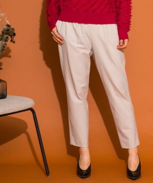 JETSET SOLO PLUS (ジェットセットソロプラス)の「両面起毛ウエストタック テーパードパンツ(その他パンツ・レディース・ライトグレー/ピンク/グレイッシュベージュ・FREE)」の2枚目の写真