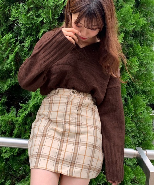 apres jour(アプレジュール)の「Vネックニット【ZOZOTOWN限定アイテム】(ニット/セーター・レディース・ダークブラウン/ベージュ/モカ/ライトベージュ・フリー)」の9枚目の写真
