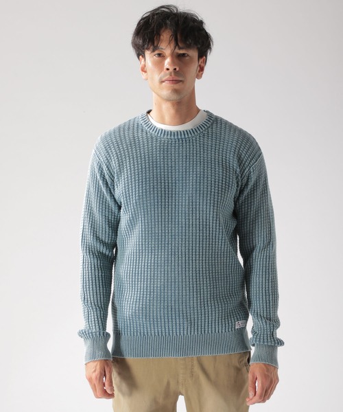 BAYFLOW（ベイフロー）の「コットンフェイドワッフルプルオーバー（ニット/セーター・メンズ・ベージュ/ライトグリーン/ブルー/ピンク・SMALL/MEDIUM/LARGE）」の10枚目の写真