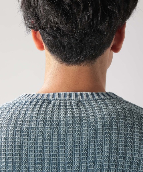 BAYFLOW（ベイフロー）の「コットンフェイドワッフルプルオーバー（ニット/セーター・メンズ・ベージュ/ライトグリーン/ブルー/ピンク・SMALL/MEDIUM/LARGE）」の13枚目の写真