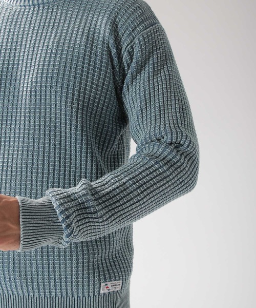 BAYFLOW（ベイフロー）の「コットンフェイドワッフルプルオーバー（ニット/セーター・メンズ・ベージュ/ライトグリーン/ブルー/ピンク・SMALL/MEDIUM/LARGE）」の15枚目の写真