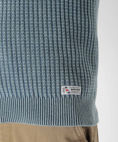 BAYFLOW（ベイフロー）の「コットンフェイドワッフルプルオーバー（ニット/セーター・メンズ・ベージュ/ライトグリーン/ブルー/ピンク・SMALL/MEDIUM/LARGE）」の16枚目の写真