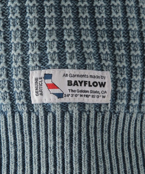 BAYFLOW（ベイフロー）の「コットンフェイドワッフルプルオーバー（ニット/セーター・メンズ・ベージュ/ライトグリーン/ブルー/ピンク・SMALL/MEDIUM/LARGE）」の17枚目の写真