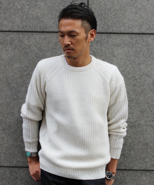 JOURNAL STANDARD relume（ジャーナルスタンダード　レリューム）の「5GG A/W 畔クルーネックニット #●（ニット/セーター・メンズ・オフホワイト/ブラック/グレー/ベージュ/ネイビー/バーガンディー・MEDIUM/LARGE/SMALL）」の2枚目の写真