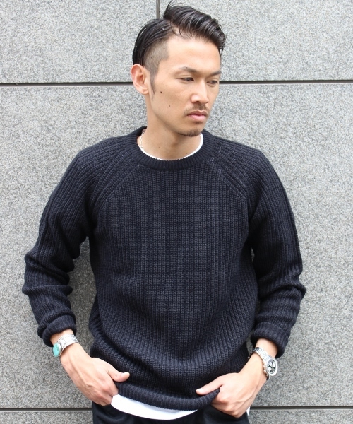 JOURNAL STANDARD relume（ジャーナルスタンダード　レリューム）の「5GG A/W 畔クルーネックニット #●（ニット/セーター・メンズ・オフホワイト/ブラック/グレー/ベージュ/ネイビー/バーガンディー・MEDIUM/LARGE/SMALL）」の3枚目の写真