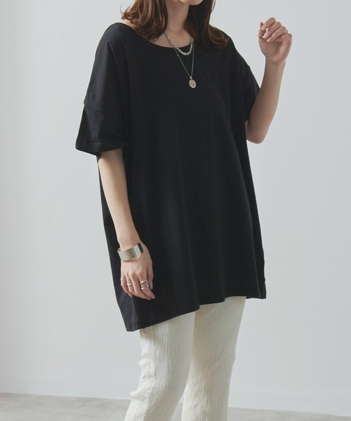 Fizz(フィズ)の「【Fizz/フィズ】 ビッグシルエットTシャツ(Tシャツ/カットソー・レディース・ブラック/ネイビー/グレー/オフホワイト/ラベンダー/ブルー/カーキ・M/L/XL)」の1枚目の写真