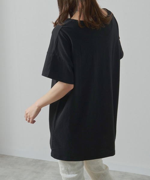 Fizz(フィズ)の「【Fizz/フィズ】 ビッグシルエットTシャツ(Tシャツ/カットソー・レディース・ブラック/ネイビー/グレー/オフホワイト/ラベンダー/ブルー/カーキ・M/L/XL)」の11枚目の写真