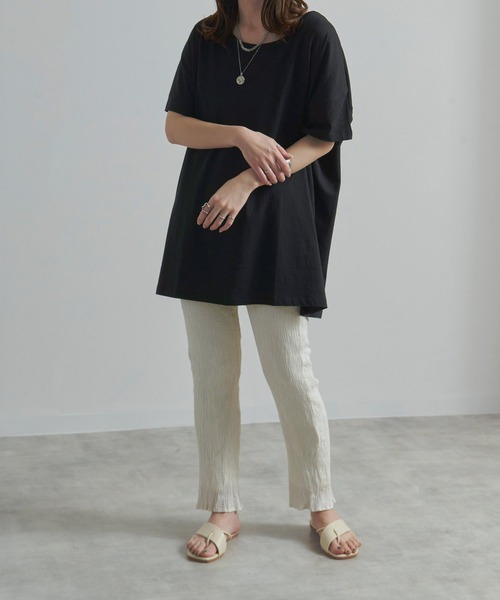 Fizz(フィズ)の「【Fizz/フィズ】 ビッグシルエットTシャツ(Tシャツ/カットソー・レディース・ブラック/ネイビー/グレー/オフホワイト/ラベンダー/ブルー/カーキ・M/L/XL)」の12枚目の写真