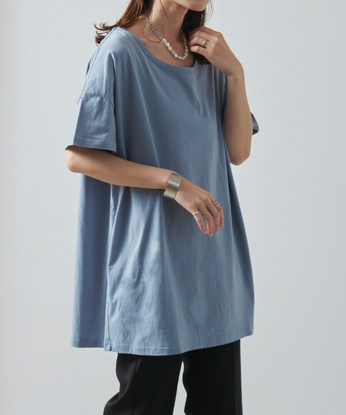 Fizz(フィズ)の「【Fizz/フィズ】 ビッグシルエットTシャツ(Tシャツ/カットソー・レディース・ブラック/ネイビー/グレー/オフホワイト/ラベンダー/ブルー/カーキ・M/L/XL)」の16枚目の写真