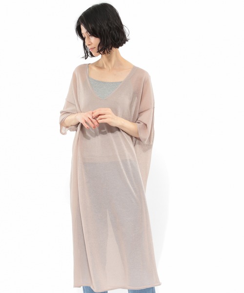 LAKOLE（ラコレ）の「14GリネンMIXボクシーワンピース / LAKOLE（ワンピース・レディース・ベージュ/スモーク/オレンジ・SMALL/MEDIUM）」の20枚目の写真