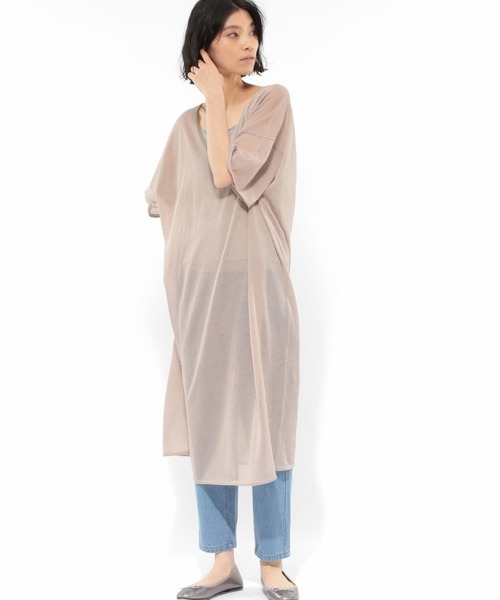 LAKOLE（ラコレ）の「14GリネンMIXボクシーワンピース / LAKOLE（ワンピース・レディース・ベージュ/スモーク/オレンジ・SMALL/MEDIUM）」の14枚目の写真