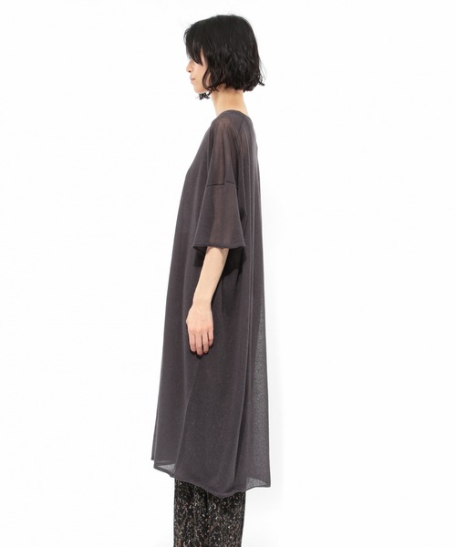 LAKOLE（ラコレ）の「14GリネンMIXボクシーワンピース / LAKOLE（ワンピース・レディース・ベージュ/スモーク/オレンジ・SMALL/MEDIUM）」の5枚目の写真