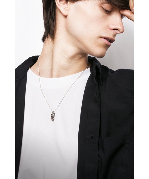 NEW BROWN（ニューブラウン）の「【NEW BROWN】circle feather necklace / サークル フェザー ネックレス　HVYK0160（ネックレス・メンズ・シルバー・FREE）」の5枚目の写真