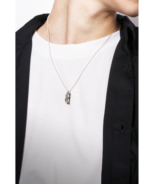 NEW BROWN（ニューブラウン）の「【NEW BROWN】circle feather necklace / サークル フェザー ネックレス　HVYK0160（ネックレス・メンズ・シルバー・FREE）」の6枚目の写真