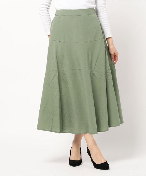 AMERICAN HOLIC（アメリカンホリック）の「テンセルレーヨンスカート　＊〇（スカート・レディース・カーキ/ベージュ/ネイビー・M/L）」の7枚目の写真