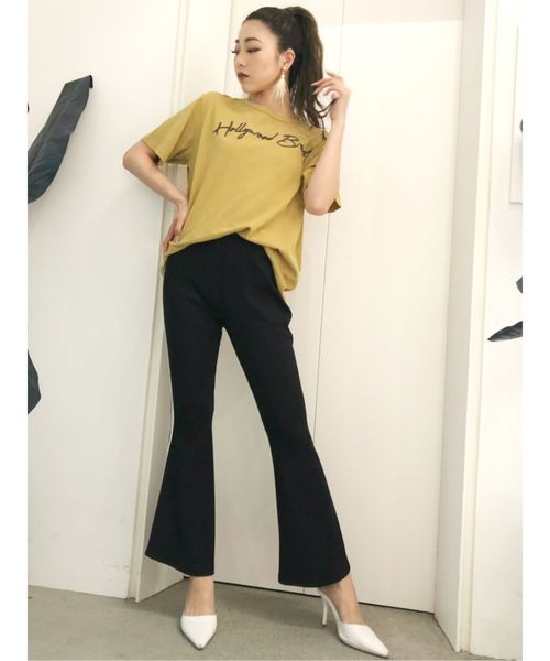 GYDA(ジェイダ)の「フレアカットラインパンツ(その他パンツ・レディース・ブラック/ベージュ・FREE)」の9枚目の写真