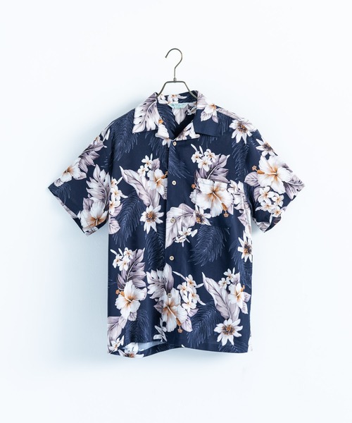 Ressaca(レサーカ)の「オーバーサイズ アロハシャツ 総柄開襟シャツ(シャツ/ブラウス・メンズ・ホワイト/ブラック/ホワイト系その他/その他/ピンク/グリーン/ブルー系その他/ブルー系その他2/ホワイト系その他2/ブルー系その他3/ブラック系その他/ブラック系その他2/ネイビー/ブラック系その他3・M/L/XL)」の9枚目の写真