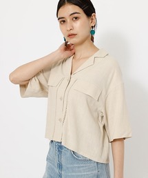AZUL by moussy | WAIST GATHER POCKET SHIRT/ウエストガーターポケットシャツ(シャツ/ブラウス)