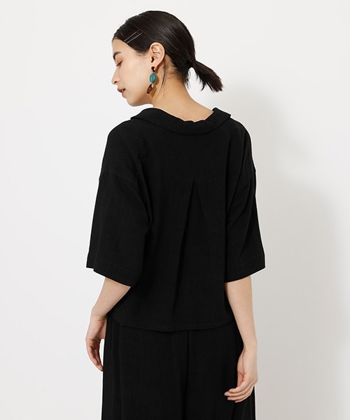 AZUL by moussy（アズールバイマウジー）の「WAIST GATHER POCKET SHIRT/ウエストガーターポケットシャツ（シャツ/ブラウス・レディース・ブラック/キャメル/ライトベージュ・FREE）」の13枚目の写真