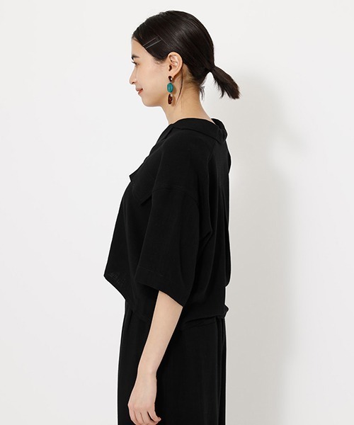 AZUL by moussy（アズールバイマウジー）の「WAIST GATHER POCKET SHIRT/ウエストガーターポケットシャツ（シャツ/ブラウス・レディース・ブラック/キャメル/ライトベージュ・FREE）」の10枚目の写真