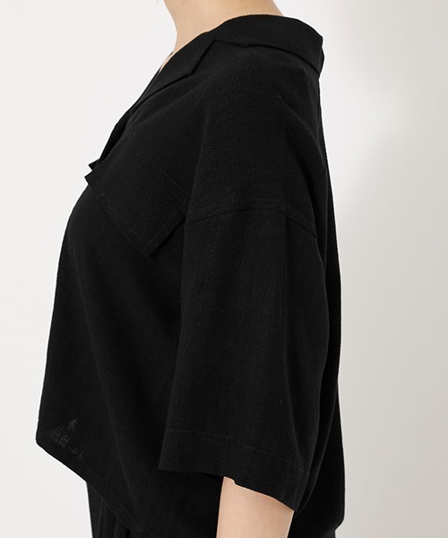 AZUL by moussy（アズールバイマウジー）の「WAIST GATHER POCKET SHIRT/ウエストガーターポケットシャツ（シャツ/ブラウス・レディース・ブラック/キャメル/ライトベージュ・FREE）」の16枚目の写真