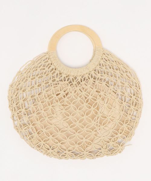 fifth（フィフス）の「ウッドハンドルフィッシュネットバッグ（ハンドバッグ・レディース・ベージュ/アイボリー・FREE）」の4枚目の写真