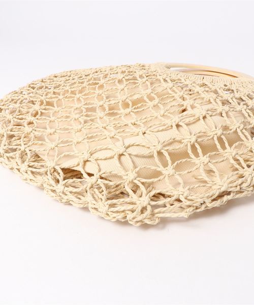 fifth（フィフス）の「ウッドハンドルフィッシュネットバッグ（ハンドバッグ・レディース・ベージュ/アイボリー・FREE）」の5枚目の写真