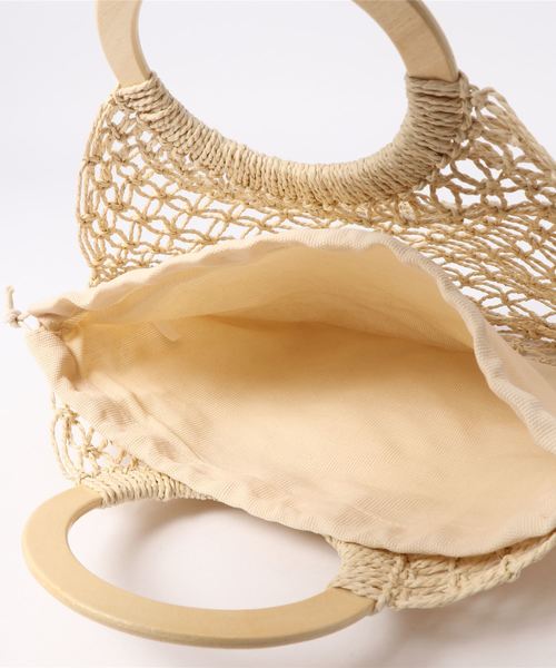 fifth（フィフス）の「ウッドハンドルフィッシュネットバッグ（ハンドバッグ・レディース・ベージュ/アイボリー・FREE）」の6枚目の写真