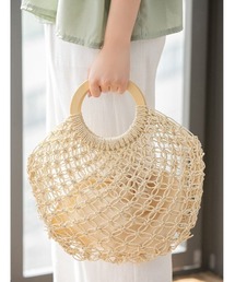 fifth | ウッドハンドルフィッシュネットバッグ(ハンドバッグ)
