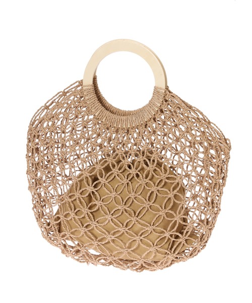 fifth（フィフス）の「ウッドハンドルフィッシュネットバッグ（ハンドバッグ・レディース・ベージュ/アイボリー・FREE）」の7枚目の写真