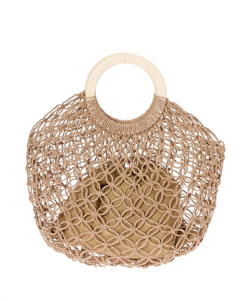 fifth（フィフス）の「ウッドハンドルフィッシュネットバッグ（ハンドバッグ・レディース・ベージュ/アイボリー・FREE）」の9枚目の写真