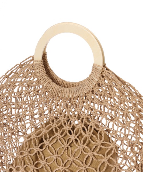 fifth（フィフス）の「ウッドハンドルフィッシュネットバッグ（ハンドバッグ・レディース・ベージュ/アイボリー・FREE）」の10枚目の写真