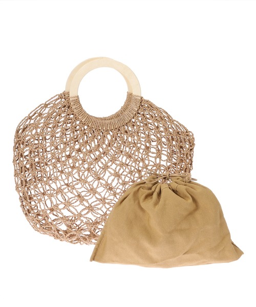 fifth（フィフス）の「ウッドハンドルフィッシュネットバッグ（ハンドバッグ・レディース・ベージュ/アイボリー・FREE）」の11枚目の写真