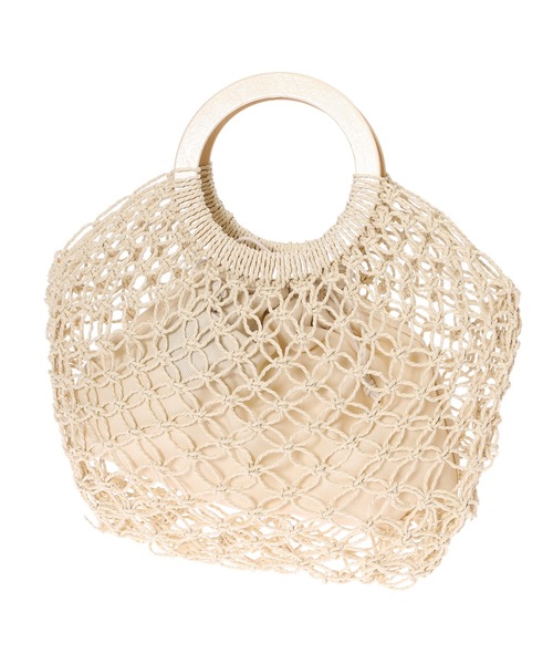 fifth（フィフス）の「ウッドハンドルフィッシュネットバッグ（ハンドバッグ・レディース・ベージュ/アイボリー・FREE）」の13枚目の写真