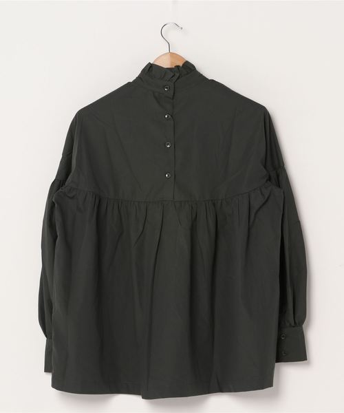 Libra Cue（リブラ キュー）の「Libra フリルカラーボリュームブラウス（シャツ/ブラウス・レディース・ダークグレー/ホワイト・FREE）」の3枚目の写真