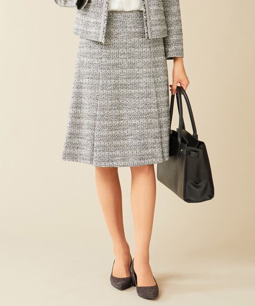 J.PRESS Ladies(J.プレス レディス)の「【セットアップ対応】ファンシーツイード スカート(スカート・レディース・ホワイト系/ネイビー系・XS/XXS)」の2枚目の写真